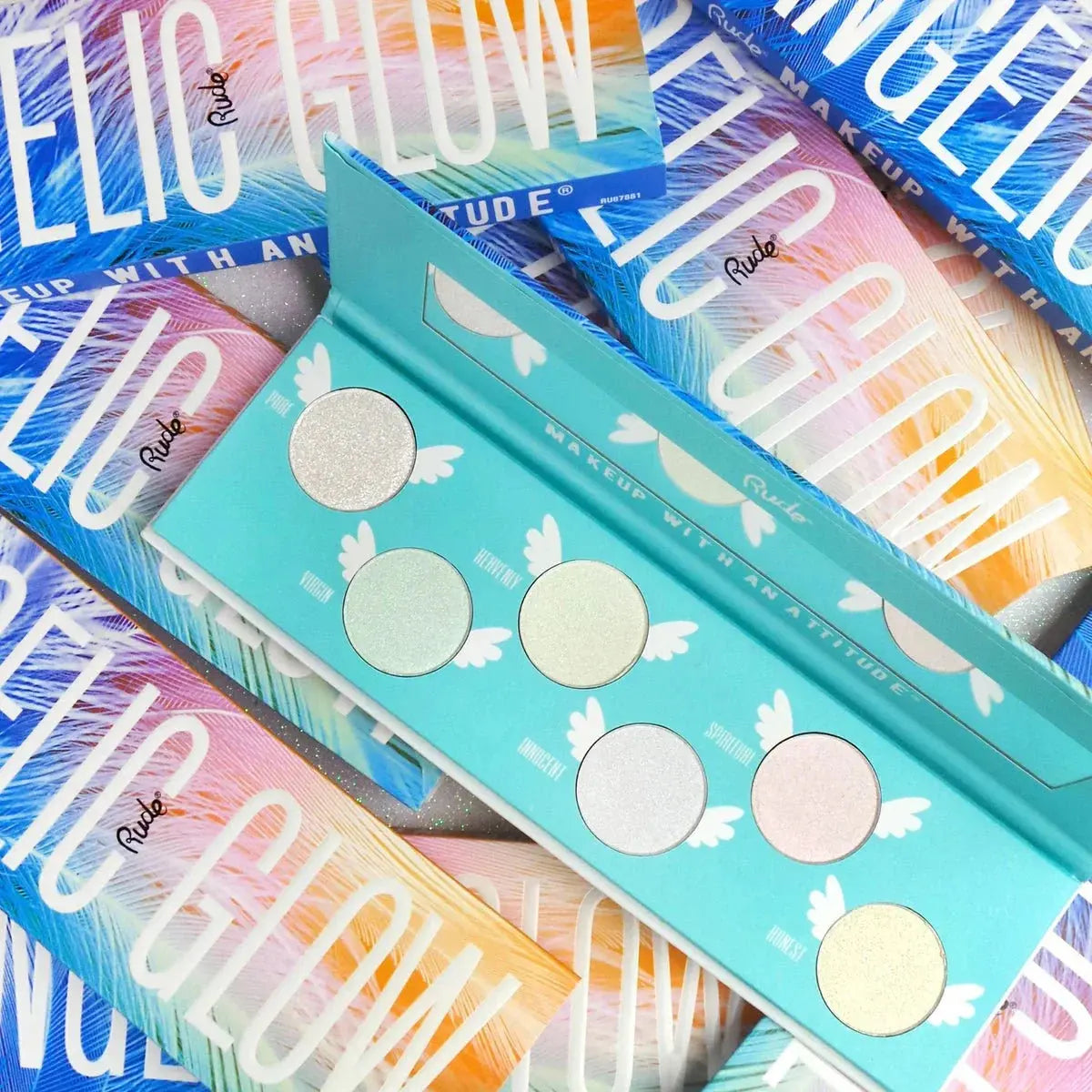 Rude Angelic Glow Highlighter + Eyeshadow Palette - LAB BEAUTY