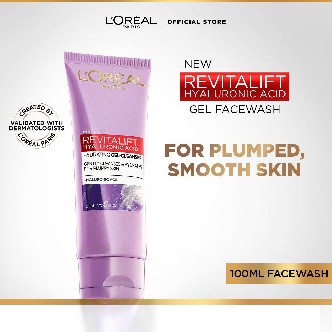 L’Oréal Paris Revitalift Hyaluronic Acid Hydrating Gel Facewash (100ml)