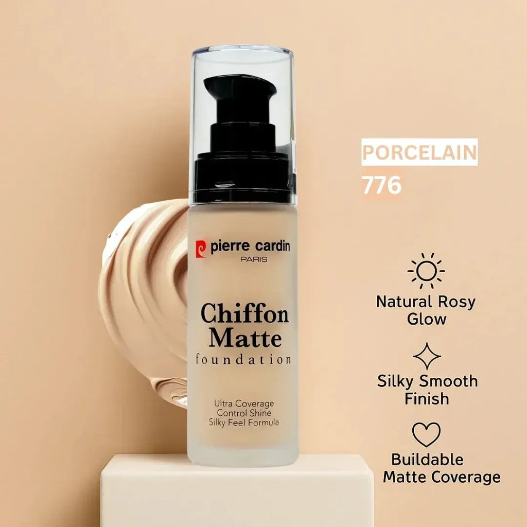 Pierre Cardin Chiffon Matte Foundation – Lightweight Soft Matte Flawless Coverage LAB BEAUTY