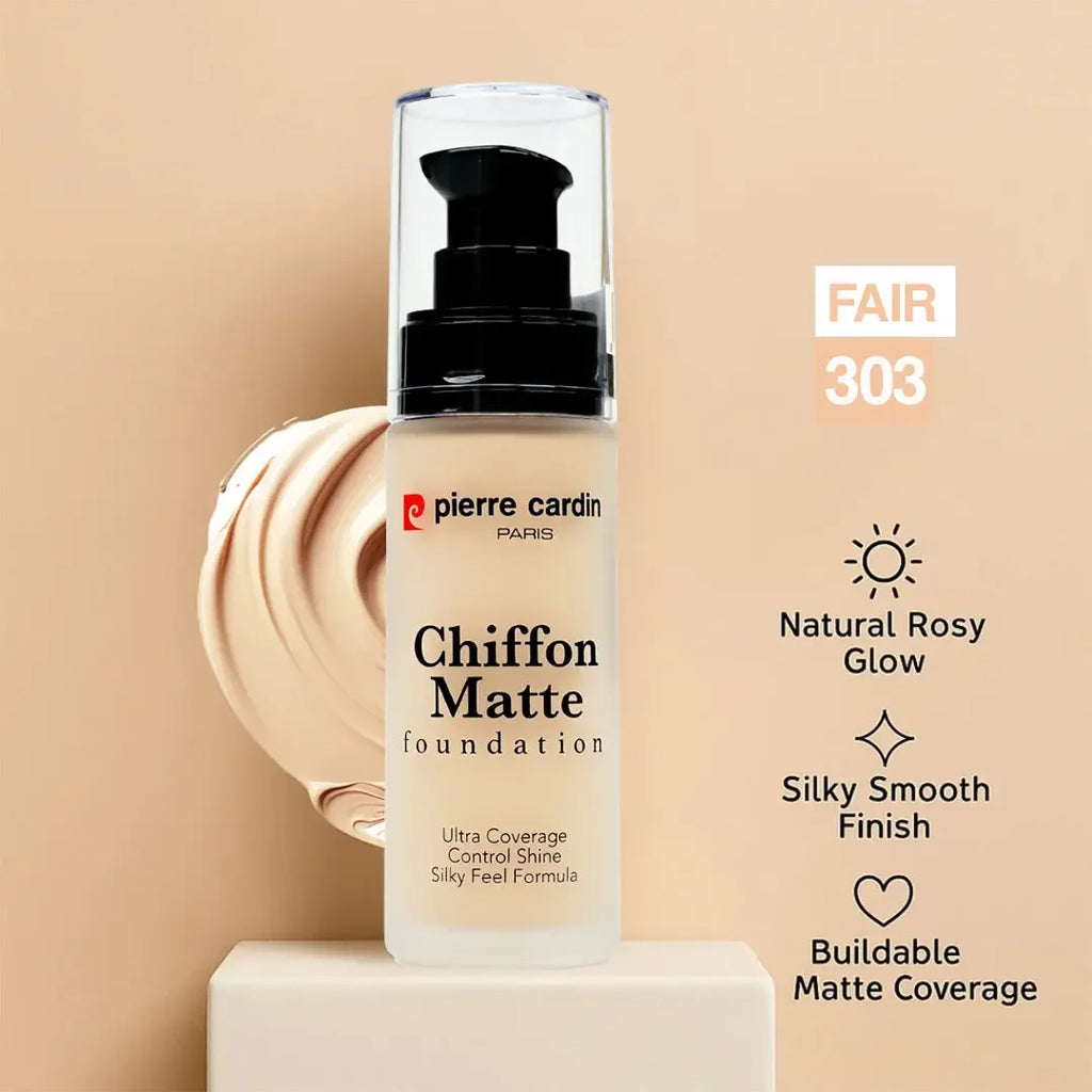 Pierre Cardin Chiffon Matte Foundation – Lightweight Soft Matte Flawless Coverage LAB BEAUTY