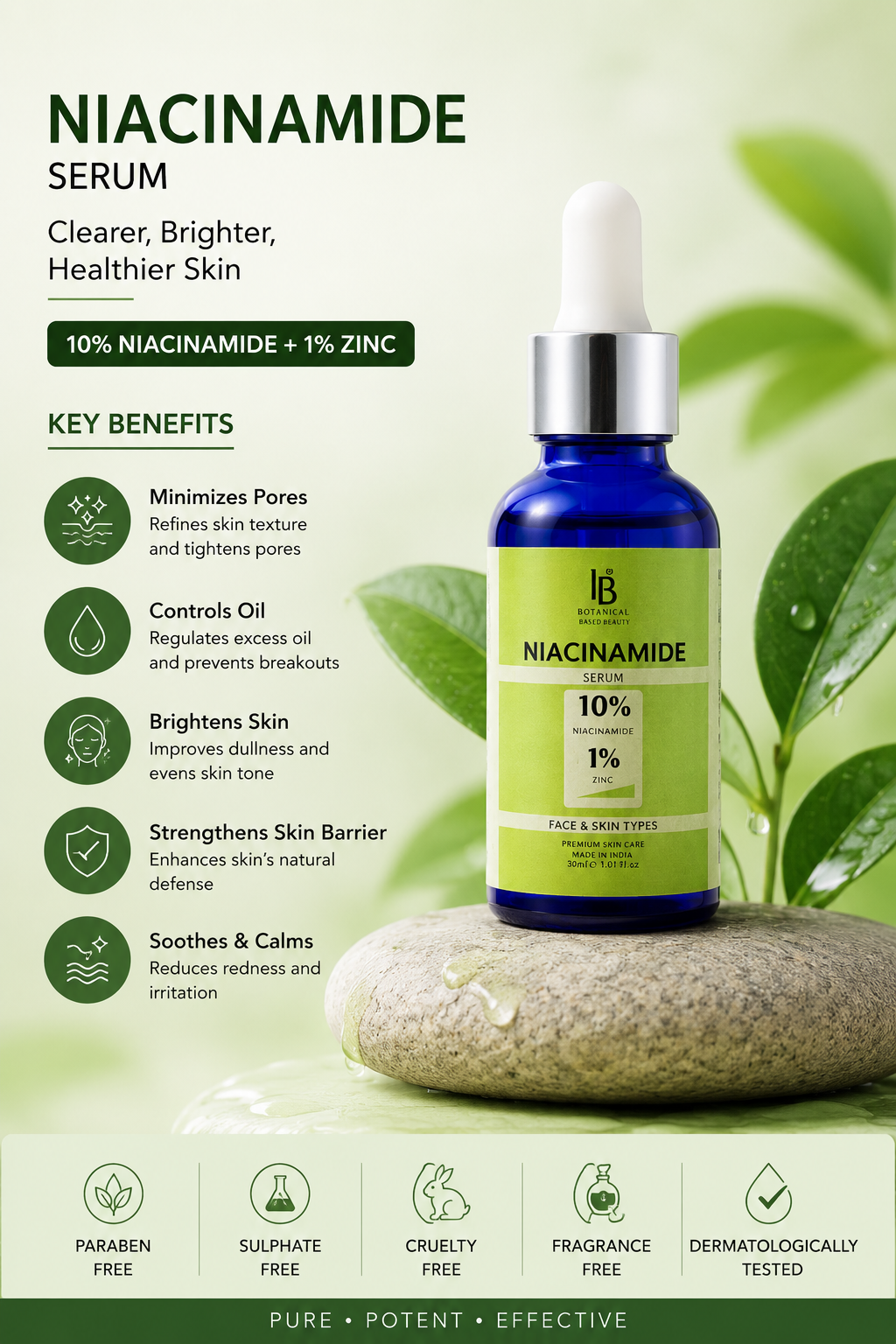 Lab Beauty Niacinamide Serum – Pore Minimizing, Brightening & Oil Control Formula.