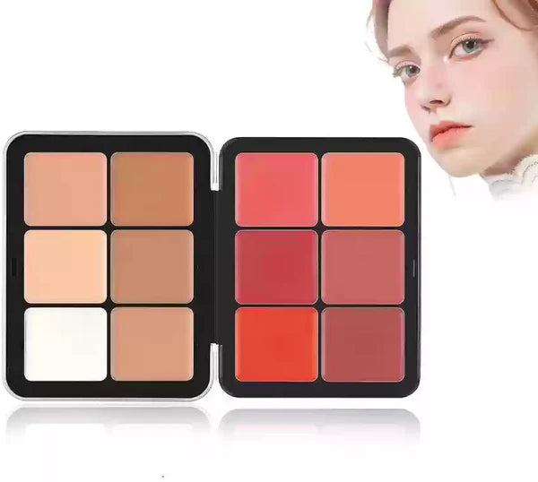 2-in-1 Concealer & Blush Makeup Palette – Full Coverage & Blendable Shades
