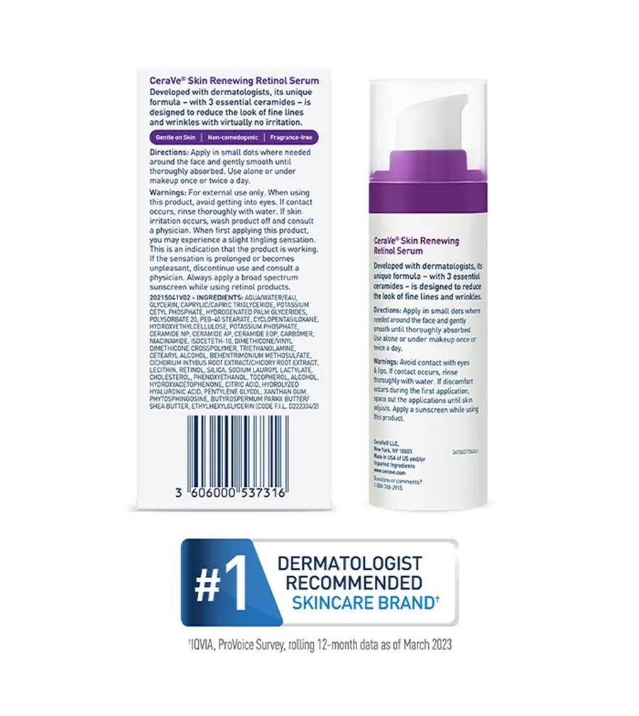 CeraVe Skin Renewing Retinol Serum – Encapsulated Retinol for Fine Lines & Radiance (30 ml) LAB BEAUTY