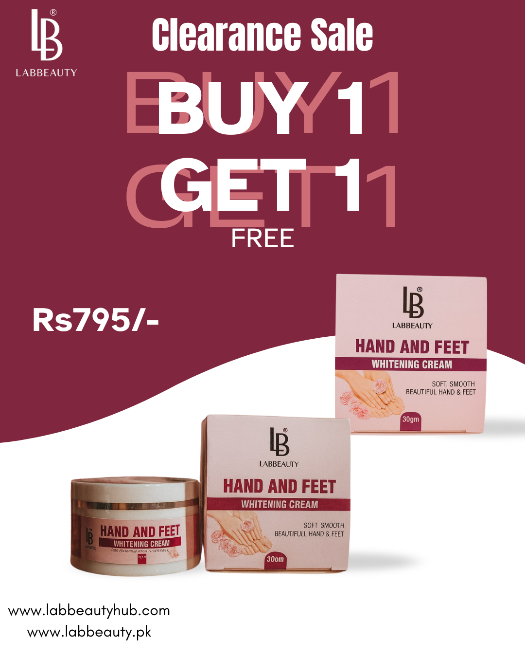 Lab Beauty Buy 1 Get 1 Free – Hand & Feet Whitening Cream | Limited Time Brightening Deal