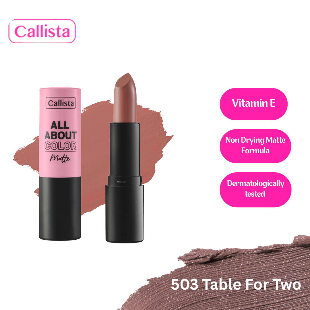 Callista All About Color Matte Lipstick – Non-Drying, Long-Wear Formula with Vitamin E