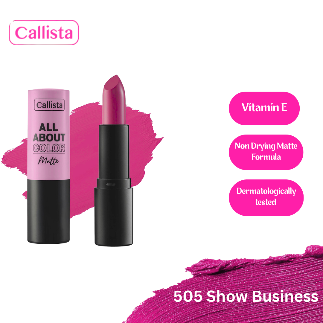 Callista All About Color Matte Lipstick – Non-Drying, Long-Wear Formula with Vitamin E
