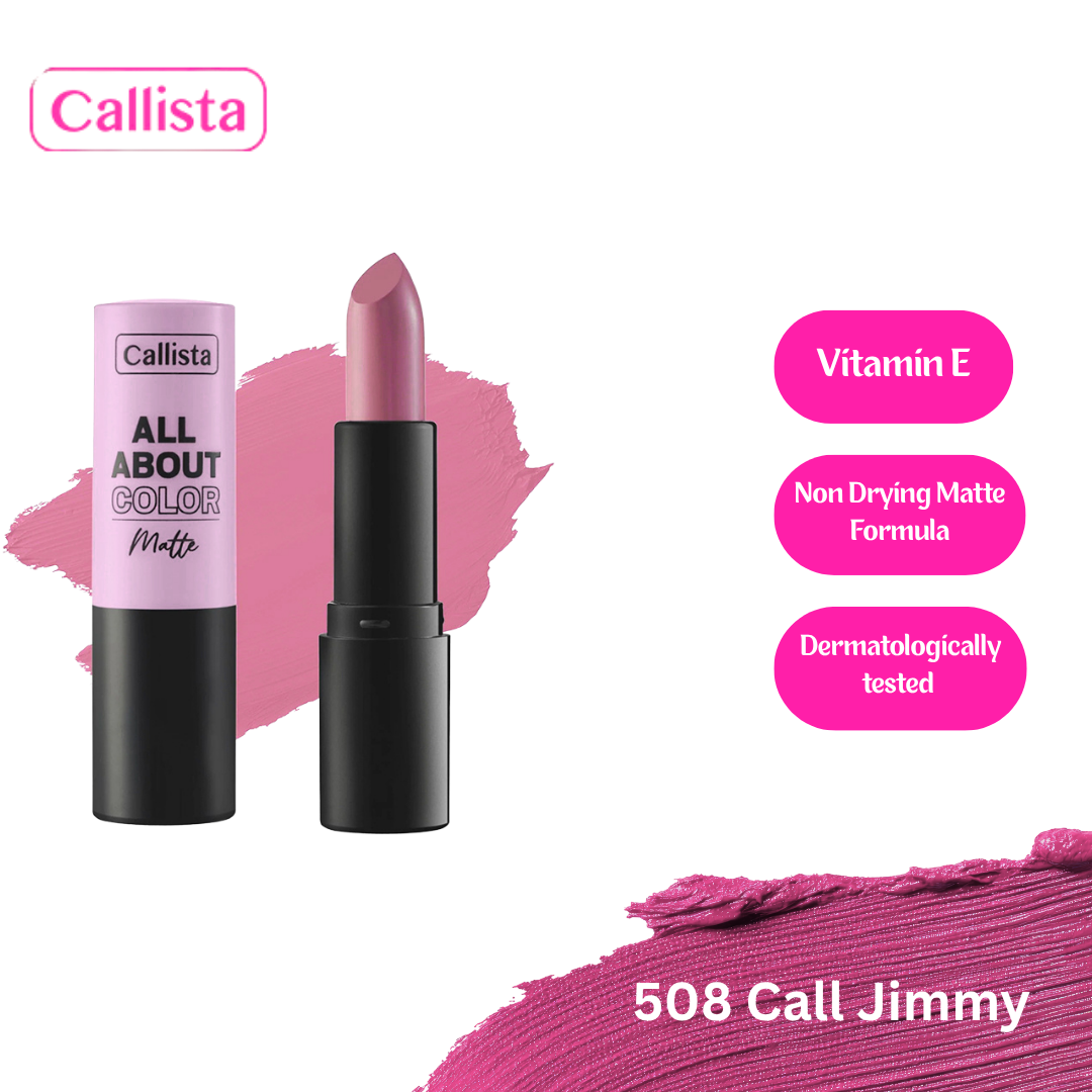 Callista All About Color Matte Lipstick – Non-Drying, Long-Wear Formula with Vitamin E