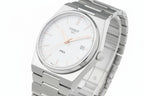 Tissot PRX Swiss Made Men’s Watch – 40mm Stainless Steel Integrated Bracelet with Silver Dial & Rose Gold Accents