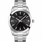 Tissot Gentleman Swiss Made Men’s Watch – Stainless Steel Bracelet with Black Sunray Dial & Date Display LAB BEAUTY
