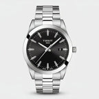 Tissot Gentleman Swiss Made Men’s Watch – Stainless Steel Bracelet with Black Sunray Dial & Date Display LAB BEAUTY
