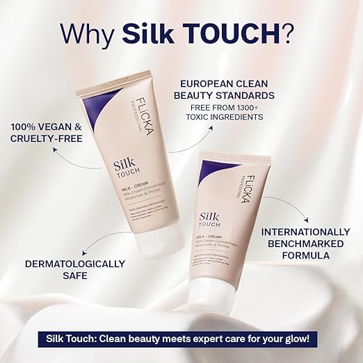 Flicka Professional Silk Touch Milk-Cream Concentrate – Multi-Function Moisturizer & Primer (100ml)