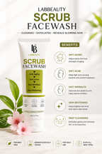 Lab Beauty Scrub Face Wash – Deep Cleansing Anti Acne & Anti Aging Face Wash