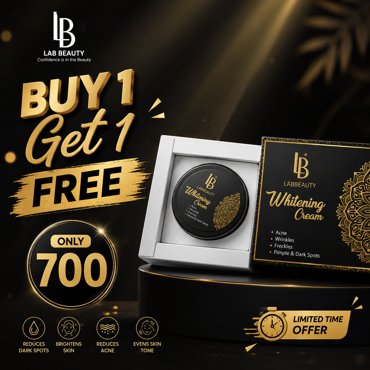 Lab Beauty Whitening Cream – (Buy 1 Get 1 Free)