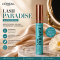 L'Oréal Paris Lash Paradise Waterproof mascara with bold volume, smudge-proof wear, and 24-hour longevity on marble surface