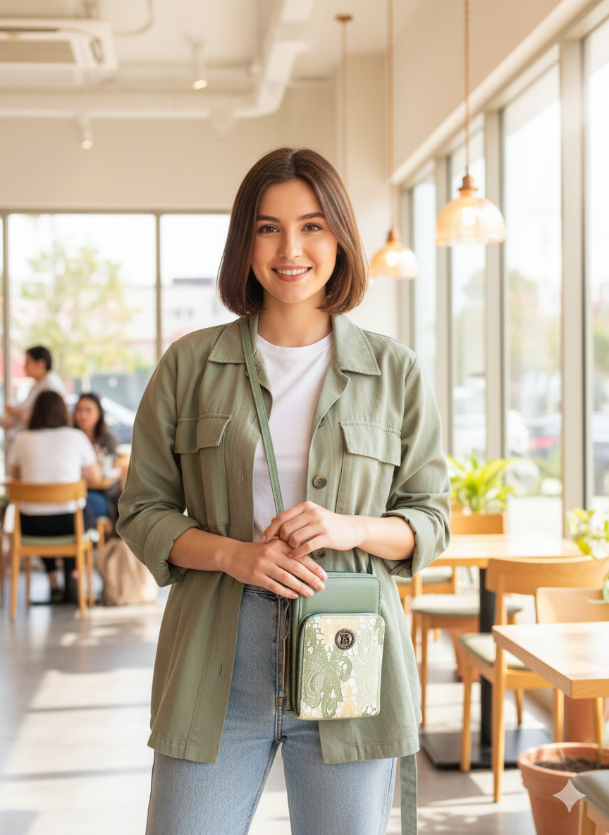 Forever Young Chevron Woven Crossbody Phone Bag & Wallet
