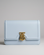 Luxury Monogram Logo Crossbody Bag – Designer Smooth Leather Shoulder Bag with Gold-Tone Hardware & Magnetic Flap