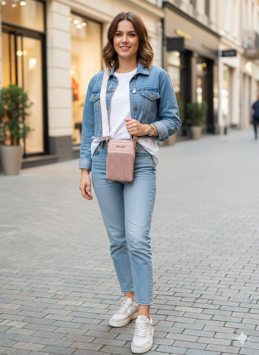 Forever Young Chevron Woven Crossbody Phone Bag & Wallet