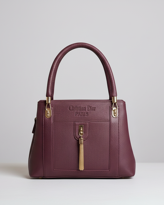 Premium Pebbled Leather Top-Handle Tote