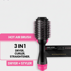 3-in-1 One-Step Hot Air Brush – Professional Hair Dryer, Curler, and Straightener Styler