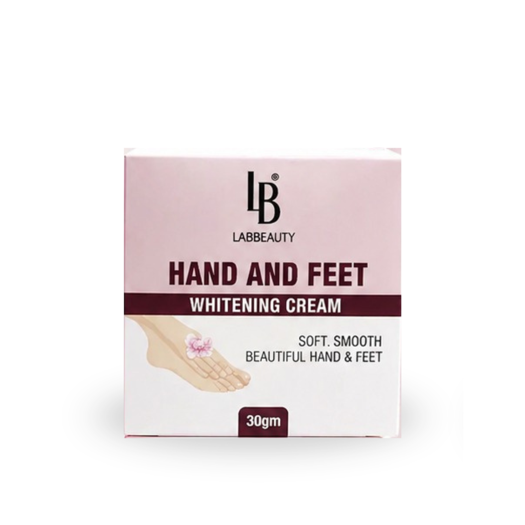 Box of Lab Beauty Hand and Feet Whitening Cream on a white background