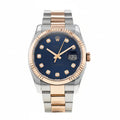 Rolex Datejust 36 Two-Tone Everose Gold & Steel – Deep Blue Dial with Diamond Hour Markers & Fluted Bezel LAB BEAUTY