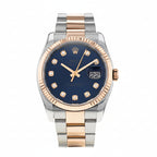Rolex Datejust 36 Two-Tone Everose Gold & Steel – Deep Blue Dial with Diamond Hour Markers & Fluted Bezel