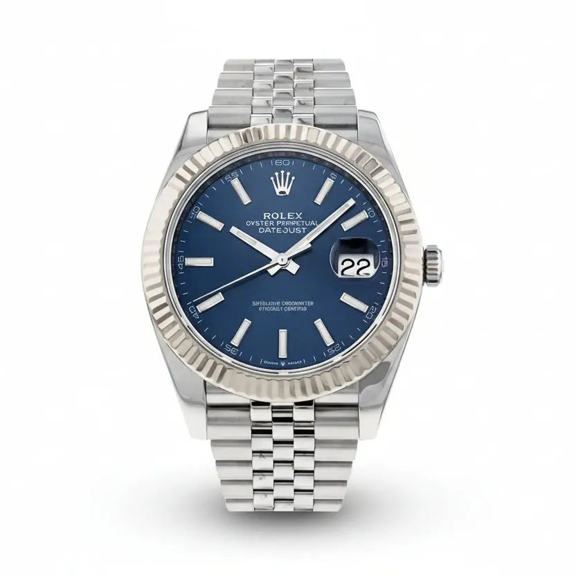 Rolex Datejust 41 Blue Dial Men’s Watch – 126334 Stainless Steel with Fluted Bezel & Jubilee Bracelet LAB BEAUTY