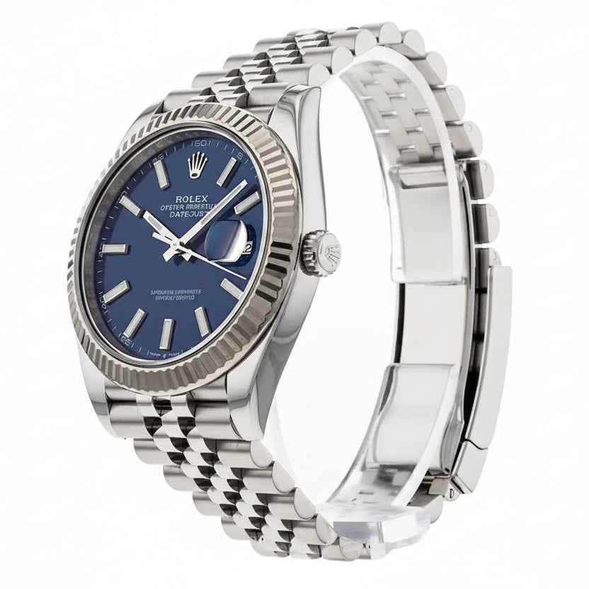 Rolex Datejust 41 Blue Dial Men’s Watch – 126334 Stainless Steel with Fluted Bezel & Jubilee Bracelet