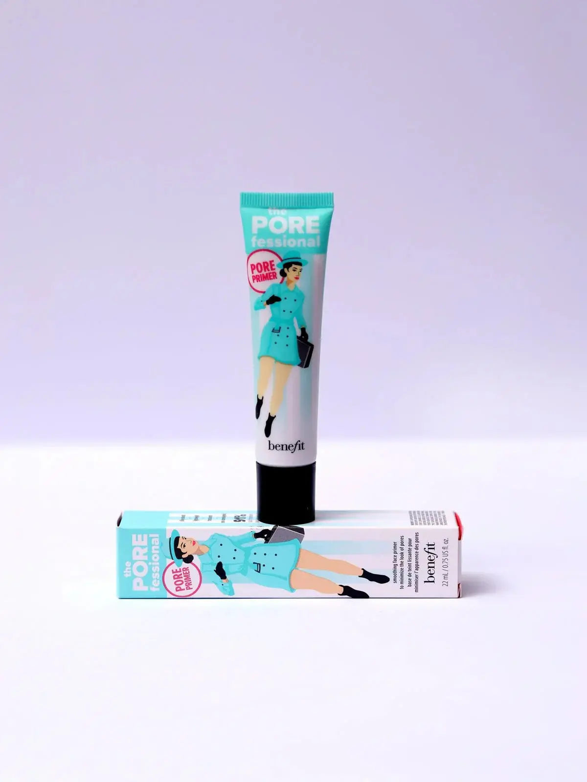 Benefit The POREfessional pore primer tube and box with retro illustration, for smooth makeup application