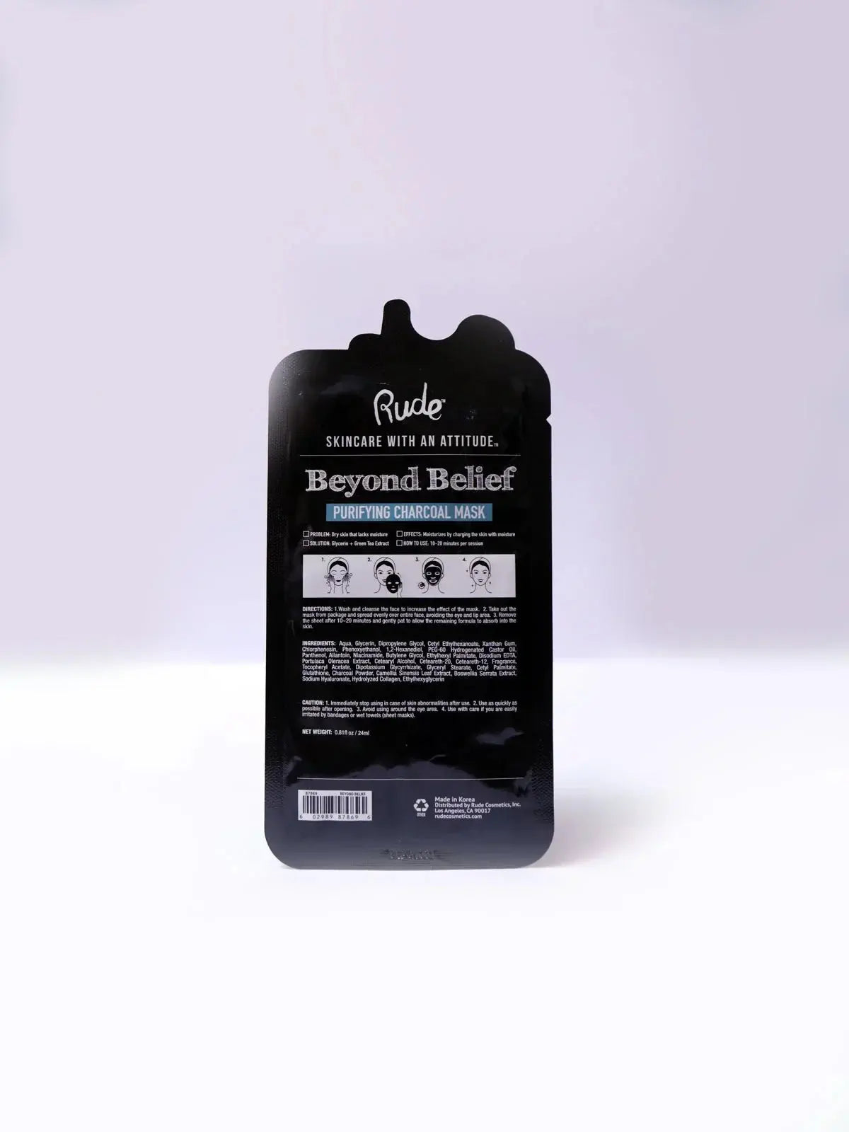 Rude Charcoal Face Mask Detoxifies And Revitalizes Skin - LAB BEAUTY
