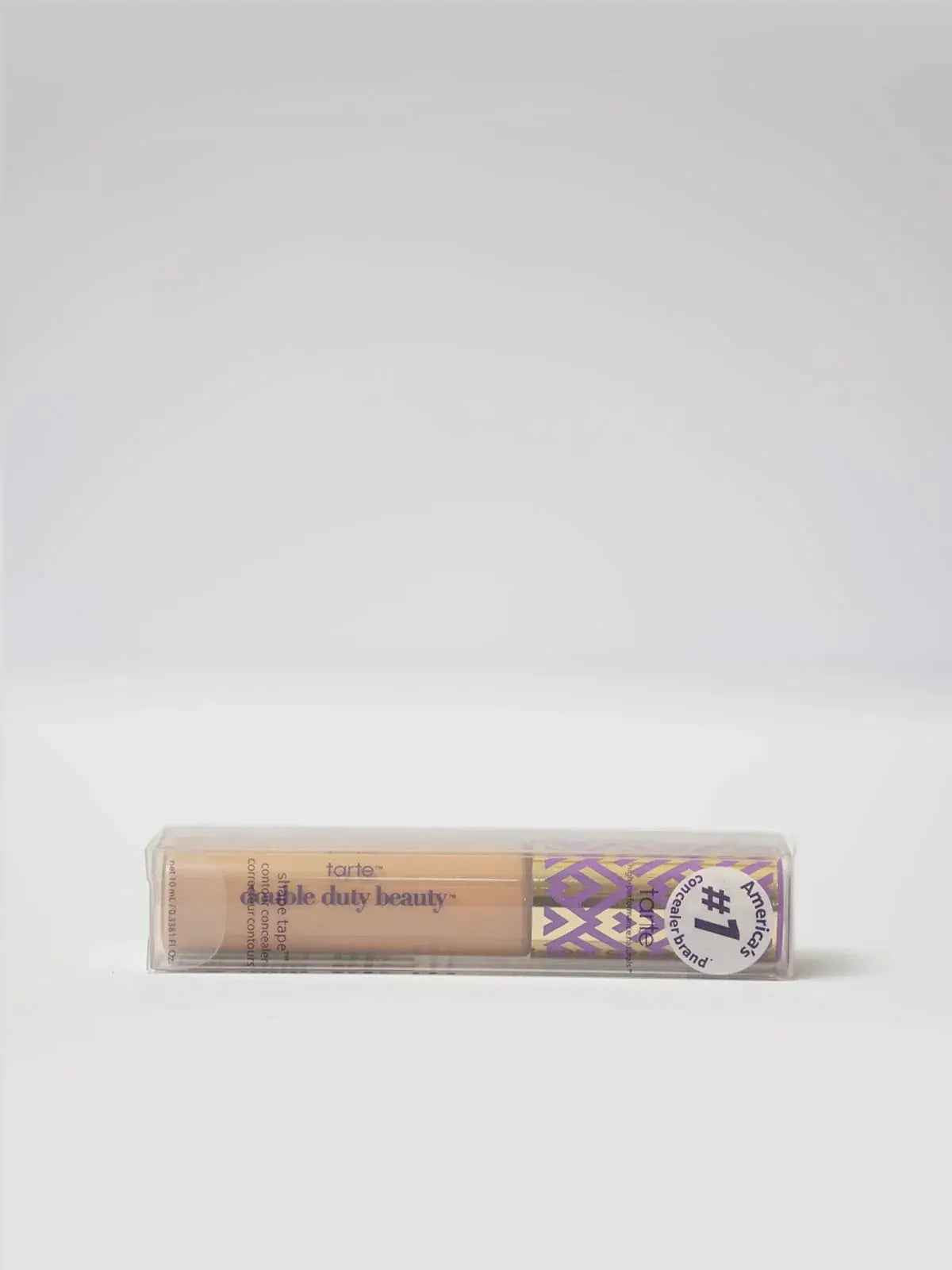 Tarte Double Duty Beauty Shape Tape concealer in clear packaging, #1 America's concealer brand
