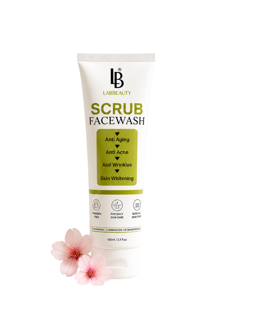 Lab Beauty Scrub Face Wash 100ml — Deep Clean, Smooth Glow.