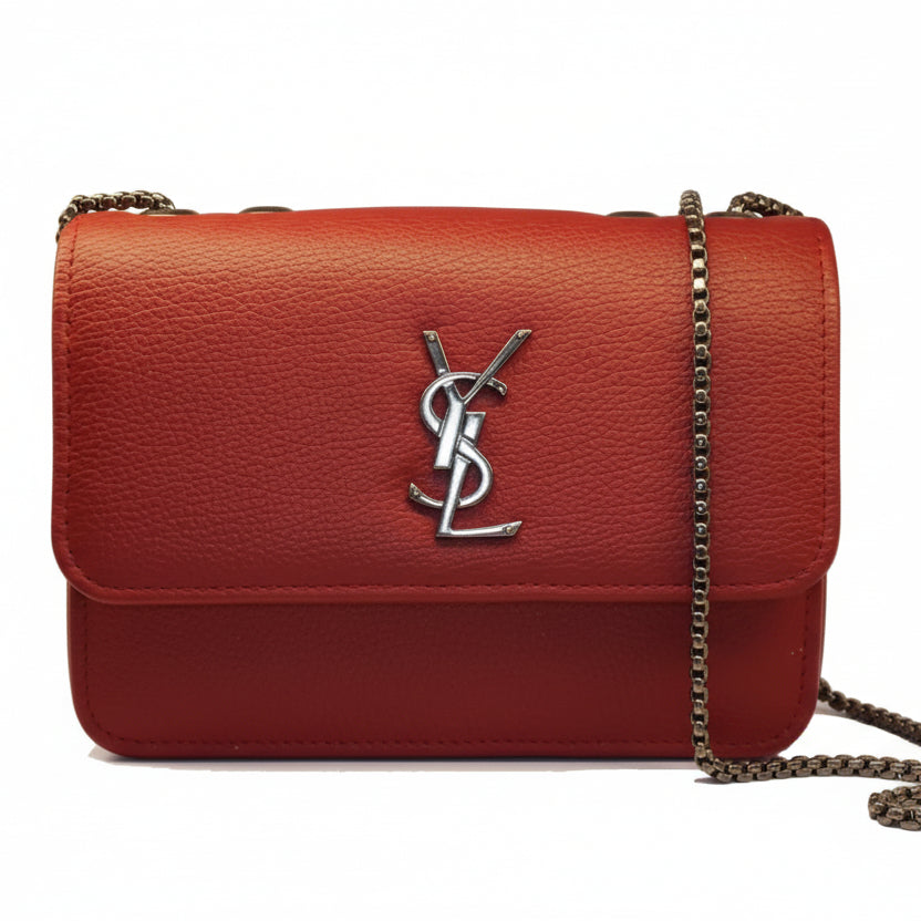 Classic Mehron Quilted Crossbody Bag – Silver YSL Monogram Chain Shoulder Bag