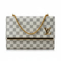 Luxury Checkered Crossbody Bag with Gold Hardware - Damier Graphite Style Envelope Clutch LAB BEAUTY