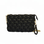 Metallic Bronze Intrecciato Woven Clutch – Glamorous Puffy Crossbody Party Bag