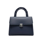 Dusty Rose Structured Top-Handle Satchel – Elegant Professional Handbag with Gold Turn-Lock