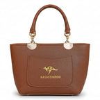 KAIDIFEINIROO Textured Brown Tote – Elegant Cross-Hatch Vegan Leather Shoulder Bag