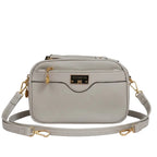 Qiaofeiya Premium Pebbled Leather Multi-Zipper Handbag