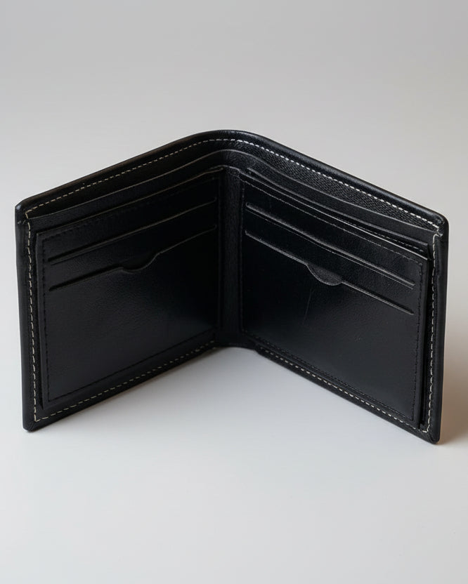 Classic Genuine Leather Men’s Wallet – Slim Bi-Fold Design