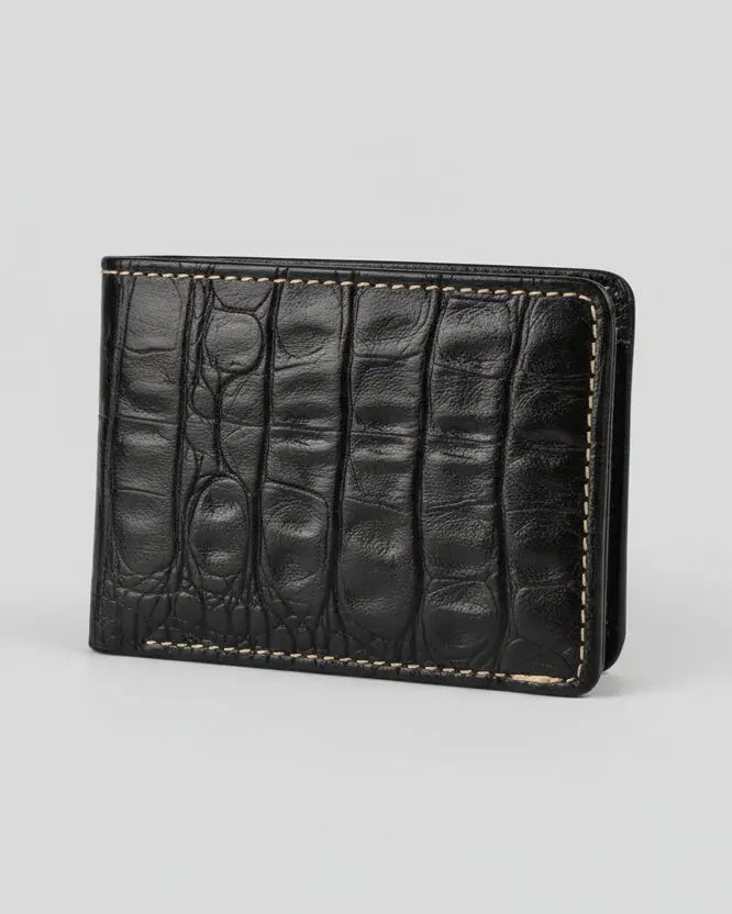 Leather Premium Men's Collection – Croc-Embossed and Distressed Handcrafted Bifold Wallets LAB BEAUTY