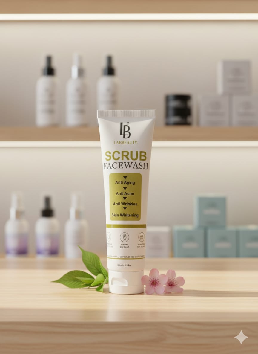 Lab Beauty Scrub Face Wash 100ml — Deep Clean, Smooth Glow.