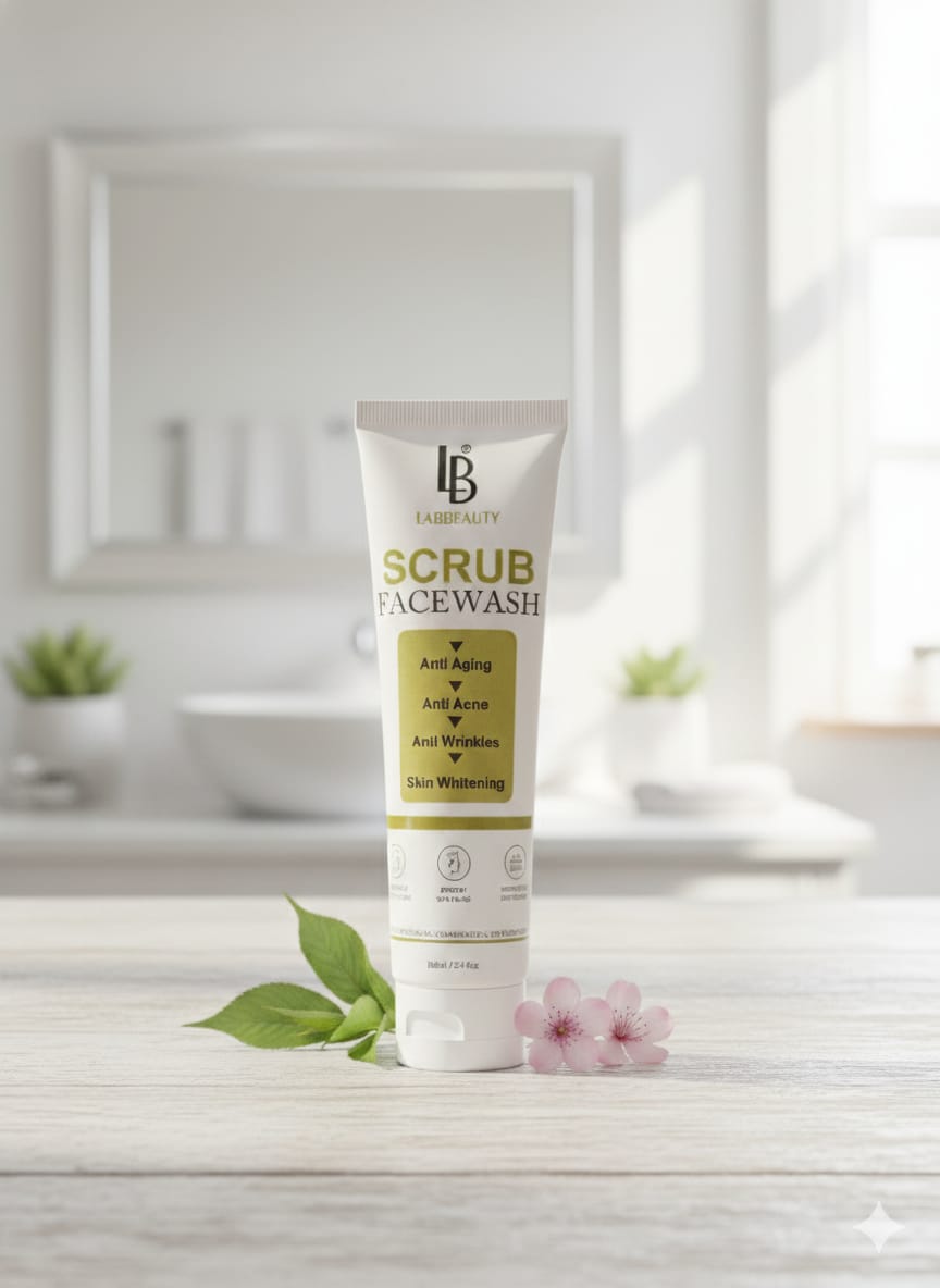 Lab Beauty Scrub Face Wash 100ml — Deep Clean, Smooth Glow.
