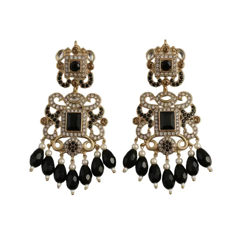 Black Kashees Style Jhumke Earrings – Traditional Party Wear LAB BEAUTY