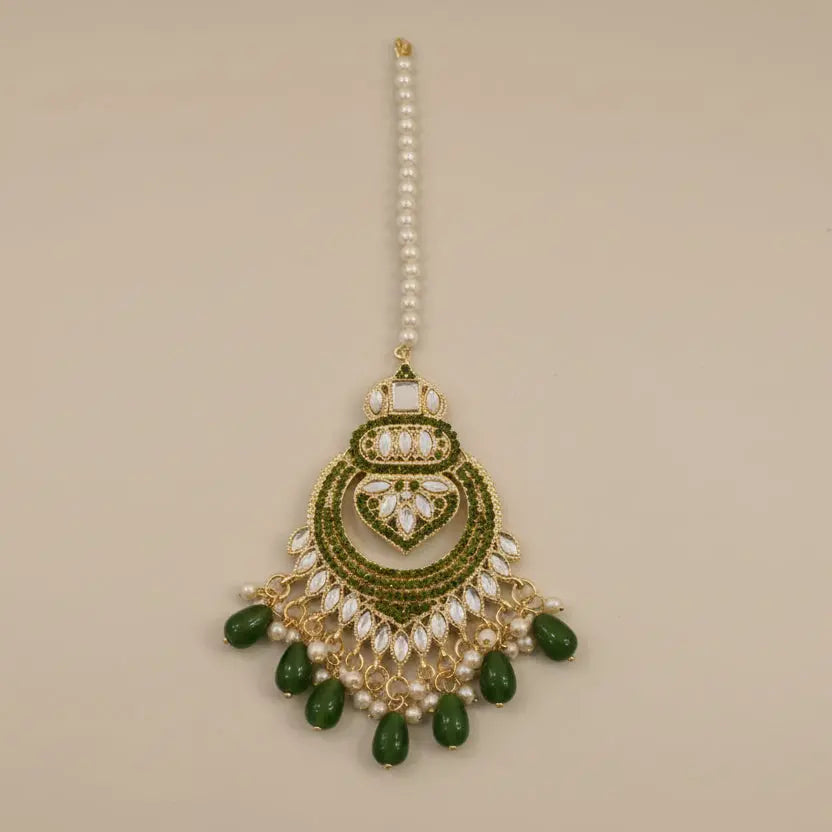 Mehndi Green Kashees Style Jhumke Earrings – Traditional Party & Bridal Wear LAB BEAUTY