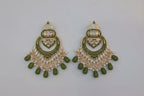 Mehndi Green Kashees Style Jhumke Earrings – Traditional Party & Bridal Wear LAB BEAUTY