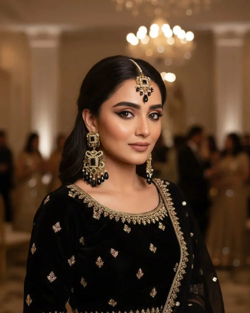 Black Kashees Style Jhumke Earrings – Traditional Party Wear LAB BEAUTY