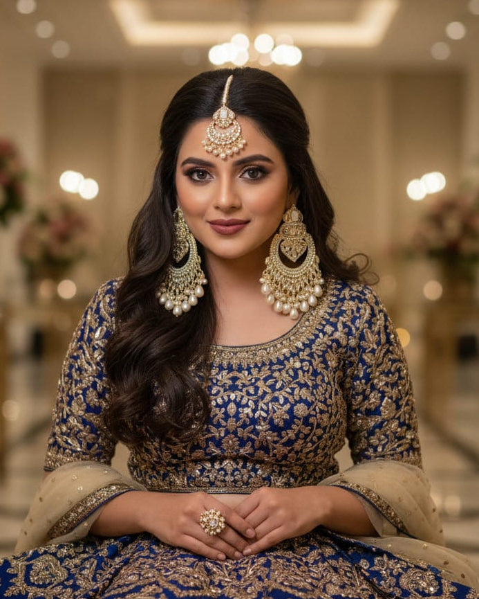 Half White Kashees Style Jhumke Earrings – Bridal & Party Wear