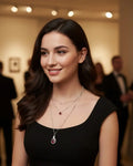 Maroon Elegance Collection – 16k Gold-Plated Double Layered Necklace with Hand-Cut Ruby Gemstones LAB BEAUTY