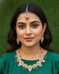 Exquisite Multi-Color Stone Choker Jewelry Set with Matching Earrings & Maang Tikka – Gold-Plated Traditional Bridal & Festive Wear LAB BEAUTY