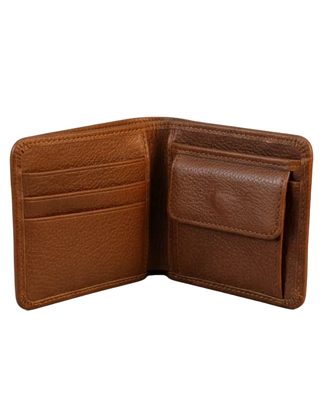 Premium Brown Genuine Leather Men’s Wallet – Classic Bi-Fold Design